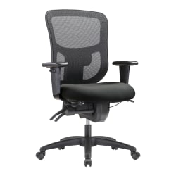 WorkPro Quantum 9000 Series Ergonomic Mesh/Premium Fabric Mid-Back Chair, Black/Navy, BIFMA Compliant