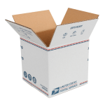 United States Post Office Shipping Box, 8in x 8in x 8in, White