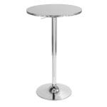 LumiSource Bistro Round Metal Bar Table, 41inH x 25-1/2inW x 25-1/2inD, Silver