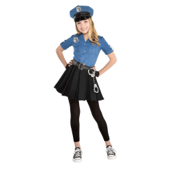 Amscan Cop Cutie 2 Girls Halloween Costume, Medium, Blue