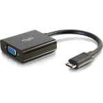 C2G Mini HDMI to VGA Adapter - Mini HDMI to VGA Converter - Male to Female - HDMI/VGA for Video Device, Notebook, Monitor - 8in - 1 x HDMI (Mini Type C) Male Digital Audio/Video - 1 x HD-15 Female VGA - Shielding - Black"""