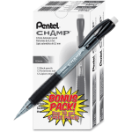 Pentel Champ Mechanical Pencil, 0.5mm, #2 Lead, Black Barrel, Pack Of 24