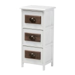 Baxton Studio Fanning 13inW 3-Drawer Storage Unit, White/Walnut Brown