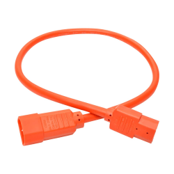 Eaton Tripp Lite Series Power Cord C14 to C15 - Heavy-Duty, 15A, 250V, 14 AWG, 2 ft. (0.61 m), Orange - Power cable - IEC 60320 C14 to IEC 60320 C15 - 250 V - 15 A - 2 ft - orange