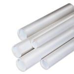 Office Depot Brand White Mailing Tubes With Plastic Endcaps, 3in x 36in, 80% Recycled, Pack Of 24