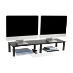 Mind Reader Dual-Monitor Stand, 6-1/2inH x 11inW x 38-1/2inD, Black