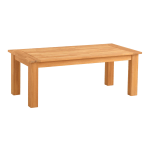 Linon Clemmett Wood Outdoor Furniture Coffee Table, 18inH x 48inW x 24inD, Teak