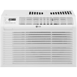 LG Window Air Conditioner With Remote Control, 11 1/8inH x 17 3/8inW x 14 3/8inD, White