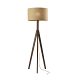 Adesso Eden Floor Lamp, 59inH, Brown Shade/Walnut Base