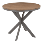 LumiSource X Pedestal Dinette Table, 30inH x 36inW x 36inD, Medium Brown/Gray