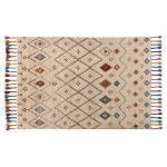 Baxton Studio Cremono Hand-Tufted Wool Area Rug, 5-1/4ft x 7-1/2ft, Beige/Multicolor