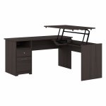 Bush Furniture Cabot 3-Position Sit-To-Stand Height-Adjustable L-Shaped Desk, 60inW, Heather Gray, Standard Delivery