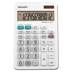 Sharp White Series Desktop Calculator, EL-334WB