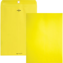 Quality Park #90 Envelopes, Clasp Closure, Yellow, Pack Of 10 Envelopes