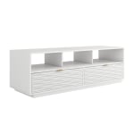 Sauder Morgan Main Entertainment Credenza For 65in TVs, 19-1/3inH x 60inW x 20inD, White