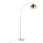 LumiSource March Floor Lamp, 74inH, Antique Brass Shade/Nickel/White Base