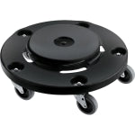 Rubbermaid Commercial Brute Easy Twist Round Dollies - 350 lb Capacity - 5 Casters - Structural Foam - x 18.3in Width x 6.6in Height - Black - 2 / Carton