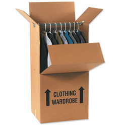 Partners Brand Corrugated Wardrobe Moving Boxes, 24in x 20in x 46in, Kraft Pack Of 5