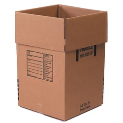 Partners Brand Corrugated Dish Moving Boxes, 18in x 18in x 28in, Kraft, Pack Of 5