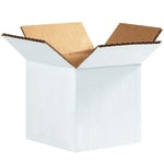 Partners Brand White Corrugated Boxes, 4in x 4in x 4in, Pack Of 25