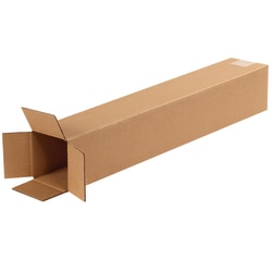 Partners Brand Tall Corrugated Boxes, 4in x 4in x 24in, Kraft, Pack Of 25