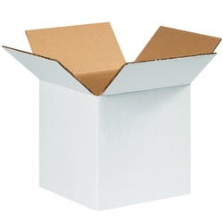 Partners Brand White Corrugated Boxes, 8in x 8in x 8in, Pack Of 25