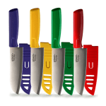 Gibson Everyday Grantville 4-Piece Santoku Knife Set, 6in, Assorted Colors