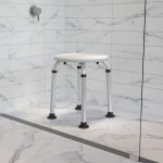 Flash Furniture HERCULES Series Adjustable Shower Stool, White