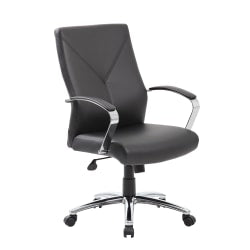 Boss Office Products Tufted Ergonomic Fabric High-Back Office Chair, Slate Gray/Driftwood