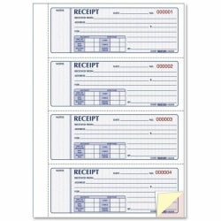 Rediform Hardbound Money Receipt Book, 3-Part, Carbonless, 2-3/4in x 7in, Book Of 200 Sheets