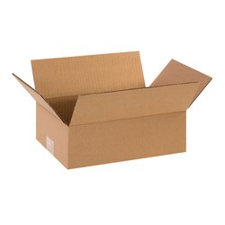 Partners Brand Flat Corrugated Boxes, 12inL x 8inW x 4inH, Kraft, Pack Of 25