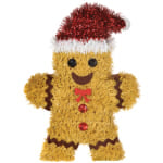 Amscan Christmas Small Tinsel 6-Piece 3D Gingerbread, 5-3/4inH x 4-1/2inW x 1-1/4inD, Brown