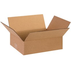 Partners Brand Flat Corrugated Boxes, 13in x 10in x 4in, Kraft, Pack Of 25