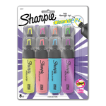 Sharpie Highlighter, Clear View Highlighter with See-Through Chisel Tip, Tank Highlighter, Assorted, 8 Count