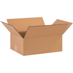 Partners Brand Flat Corrugated Boxes, 16in x 12in x 6in, Kraft, Pack Of 25