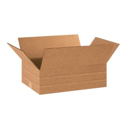 Partners Brand Multi-Depth Corrugated Boxes, 18in x 12in x 6in, Scored 4in, 2in, Kraft, Pack Of 25