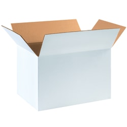 Partners Brand White Corrugated Boxes, 18in x 12in x 12in, Pack Of 25