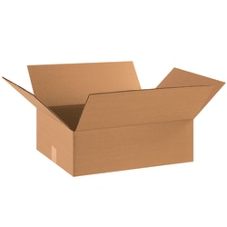 Partners Brand Flat Corrugated Boxes, 18in x 14in x 6in, Kraft, Pack Of 25