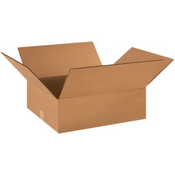 Partners Brand Flat Corrugated Boxes, 18in x 16in x 6in, Kraft, Pack Of 25