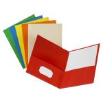 Esselte Letter-Size Twin-Pocket Report Covers, Assorted Colors, Box Of 25