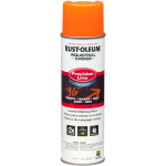 Rust-Oleum Industrial Choice M1800 System Water-Based Precision Line Inverted Marking Paint, 17 Oz, Fluorescent Orange, Pack Of 12 Cans