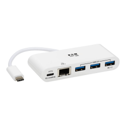 Tripp Lite 3-Port USB-C hub w/ Gigabit ethernet GbE, USB-C Charging USB Type C USB 3.1 Hub - Hub - 3 x USB 3.1 - desktop