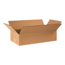 Partners Brand Flat Corrugated Boxes, 24in x 12in x 6in, Kraft, Pack Of 20