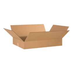 Partners Brand Flat Corrugated Boxes, 24in x 16in x 4in, Kraft, Pack Of 25