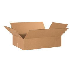 Partners Brand Flat Corrugated Boxes, 24in x 16in x 6in, Kraft, Pack Of 20