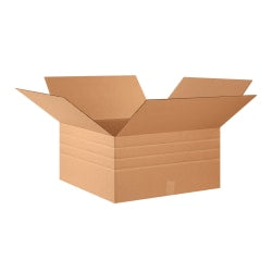 Partners Brand Multi-Depth Corrugated Boxes, 12in x 24in x 24in, Kraft, Pack Of 10