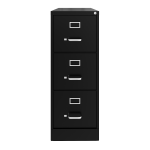 Hirsh Commercial 22inD Vertical 3-Drawer File Cabinet, Black