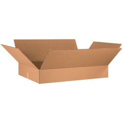 Partners Brand Flat Corrugated Boxes, 36in x 24in x 6in, Kraft, Pack Of 10