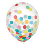 Amscan 12in Confetti Balloons, Multicolor, 6 Balloons Per Pack, Set Of 4 Packs