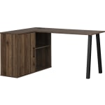 South Shore Zolten 60inW L-Shaped Corner Desk, Natural Walnut